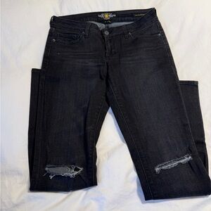 Lucky Brand Black Ripped Skinny Jeans
